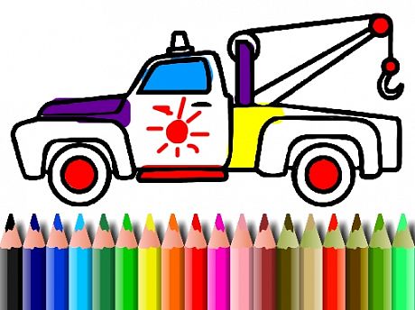 BTS Truck Coloring Book Game Image