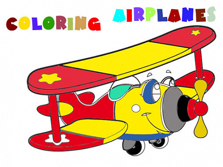 Coloring Book- Airplane Game Image