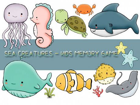 Kids Memory Sea Creature Game Image