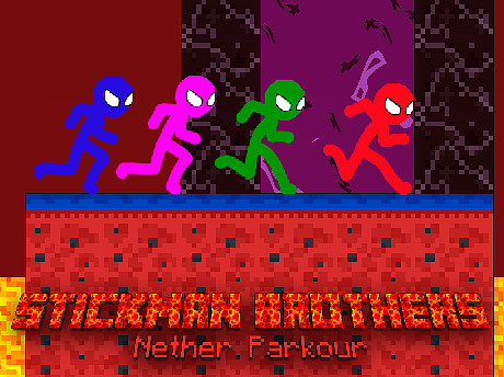 Stickman Brothers Nether Parkour Game Image