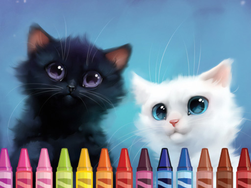 4GameGround - Kittens Coloring Game Image