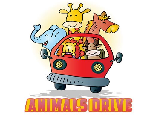 Animals Drive Jigsaw Game Image