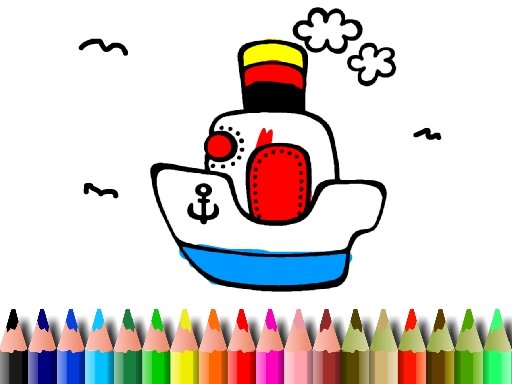 BTS Boat Coloring Game Image