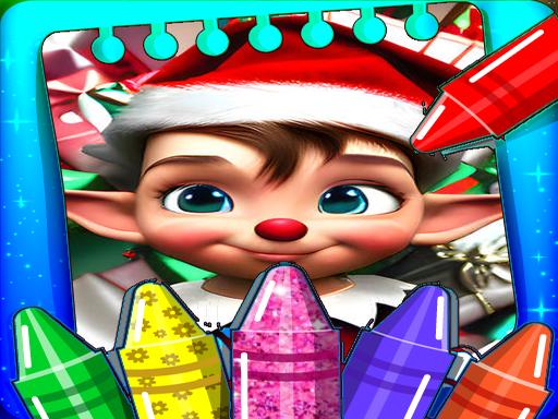 Christmas Elves Coloring Game Game Image