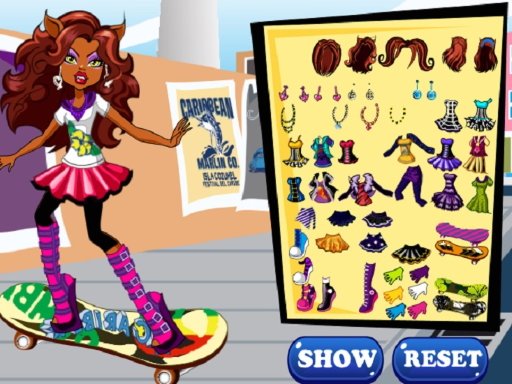 Clawdeen skates Game Image
