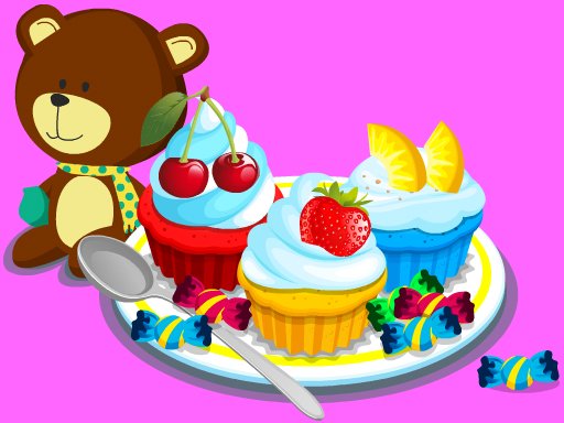 Cooking Colorful Cupcakes Game Image