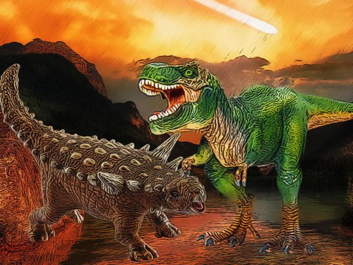 Dinosaurs Fight Jigsaw Game Image