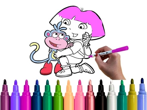 Dora Coloring Fun Time Game Image