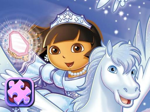 Dora Winter Holiday Puzzles Game Image