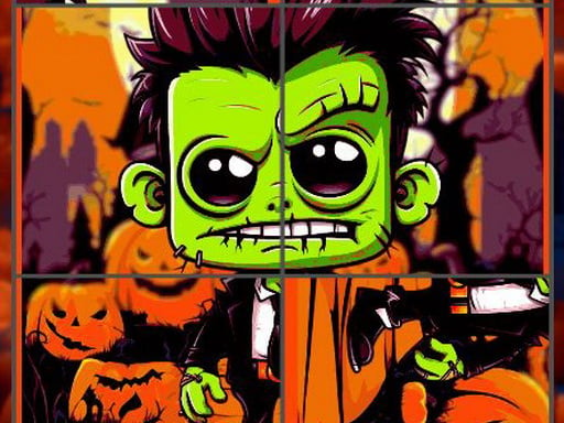 Franky & Vampire Halloween Puzzle Game Image