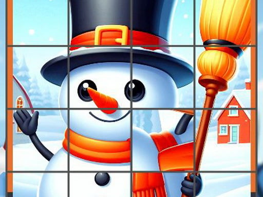 Happy Snowman Puzzle Game Image