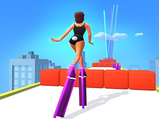 high tower heels rush run 3d-fat pusher high heel Game Image