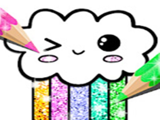 Kawaii Coloring Book Glitter - Drawing Book Game Image