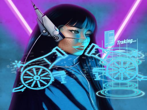 Neon Cyber Cannon  Game Image
