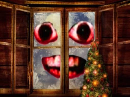 New Year Santa Claus outside the window Game Image