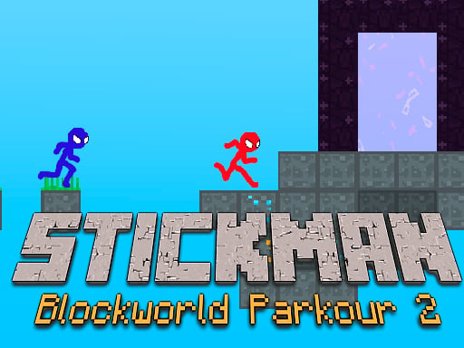 Stickman Blockworld Parkour 2 Game Image