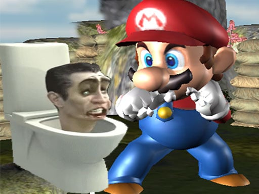 Super Spy Mario VS Skibidi Toilet Game Image