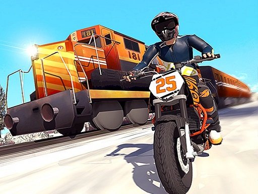 Tricky Bike Stunt vs Train Racing Game  Game Image