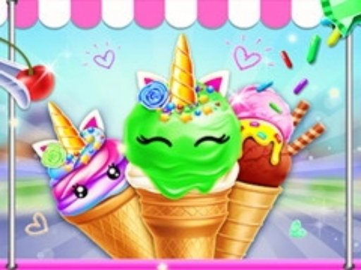 Unicorn Ice Cream Cone Maker Game Image