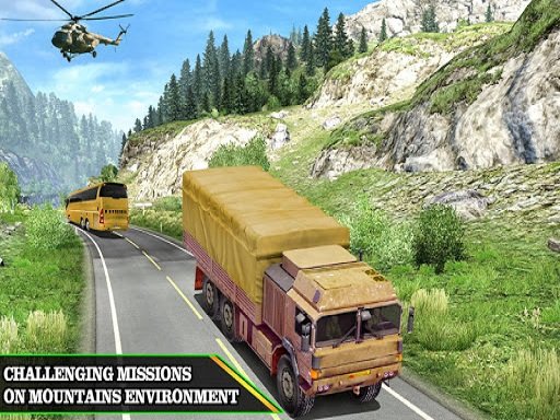 US Army Uphill Offroad Mountain Truck Game 3D Game Image