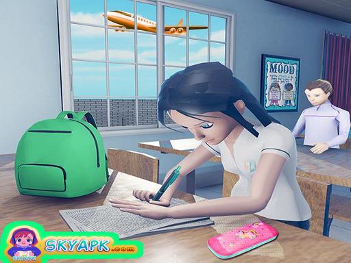 High School jogo de simulador de menina, escola vida virtual jogos