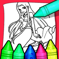 Anime Blue Mermaid Coloring  Game Image