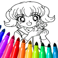 Anime Coloring Pages For Kids Game Image