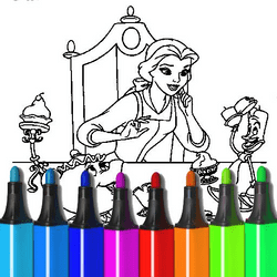Beauty and the Beast Coloring Page Game Image