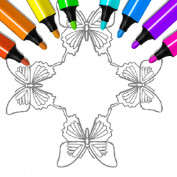 Butterfly Coloring Pages Kids Game Image