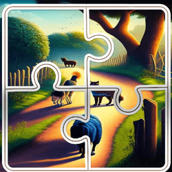 Cats and Dogs Slide Puzzle Game Image
