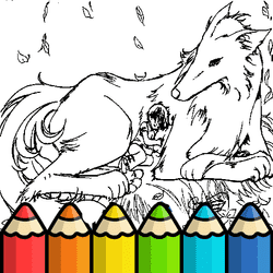 Coloring Pages Of Anime Wolves Game Image