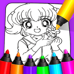 Cool Anime Animals Coloring  Game Image
