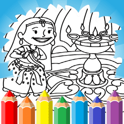 Diwali Coloring Sheets For Kids Game Image