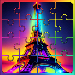 Eiffel Tower Jigsaw Block Puzzle Game Image