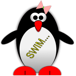 Esther the penguin. Learn to swim. Game Image