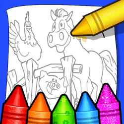 Farm Animals Coloring For Kids Game Image