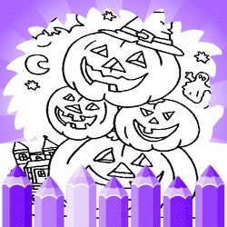 Kid Halloween Coloring Pages Game Image