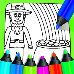 Rainbow With Pot Of Gold Coloring Pages Game Image