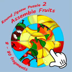 Round jigsaw Puzzle 2 - Assemble Fruits Game Image