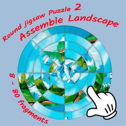 Round jigsaw Puzzle 2 - Assemble Landscape Game Image
