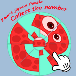 Round jigsaw Puzzle - Collect the Number Game Image