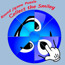 Round jigsaw Puzzle - Collect the Smiley Game Image