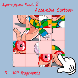 Square jigsaw Puzzle 2 - Assemble Cartoon Game Image