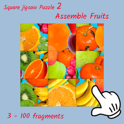 Square jigsaw Puzzle 2 - Assemble Fruits Game Image