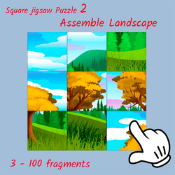 Square jigsaw Puzzle 2 - Assemble Landscape Game Image