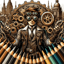 Steampunk Coloring Adventure Game Image