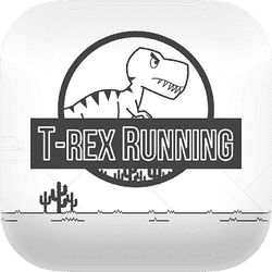 T-Rex Running Black and White Game Image