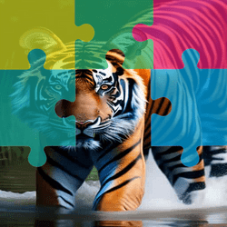Tiger Jigsaw Image Challenge Game Image