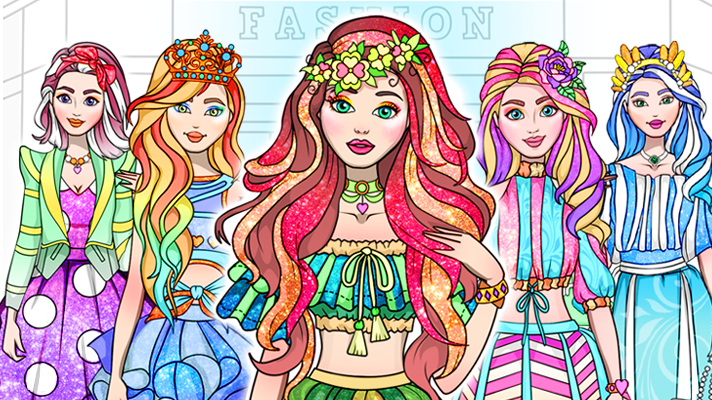 Girl Coloring Dress Up Game Image
