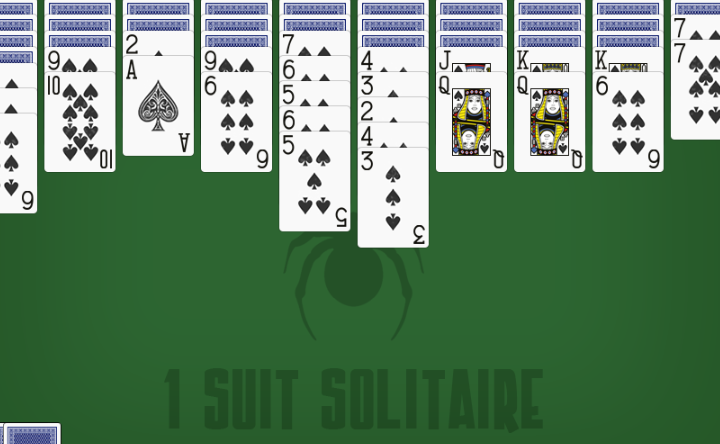 Spider Solitaire 1 Suit Game Image